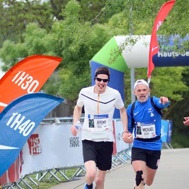 Meneurs d'allure du marathon de Lille sur le parcours